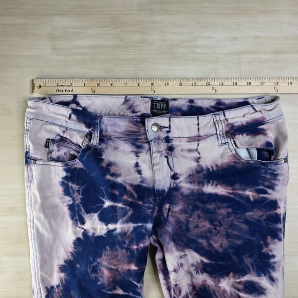 Tripp NYC Jeans Tie Dye Pants Punk Rocker Y2K Goth Slim Leg Size 32 / 15 - Picture 4 of 8